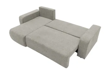 Barile Sovesofa med Chaiselong 3-personers i Plys - Hvid - Møbler - Sofaer - Sovesofaer