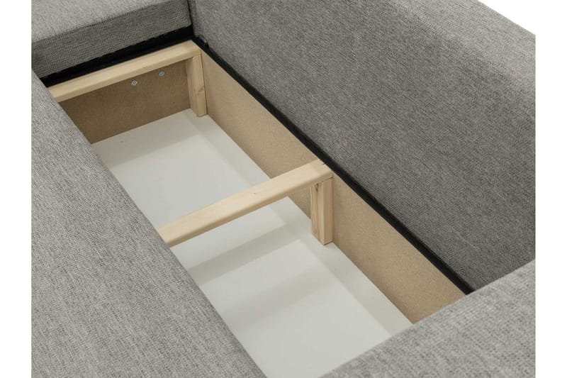 Barile Sovesofa med Chaiselong 3-personers i Plys - Grå - Møbler - Sofaer - Sovesofaer