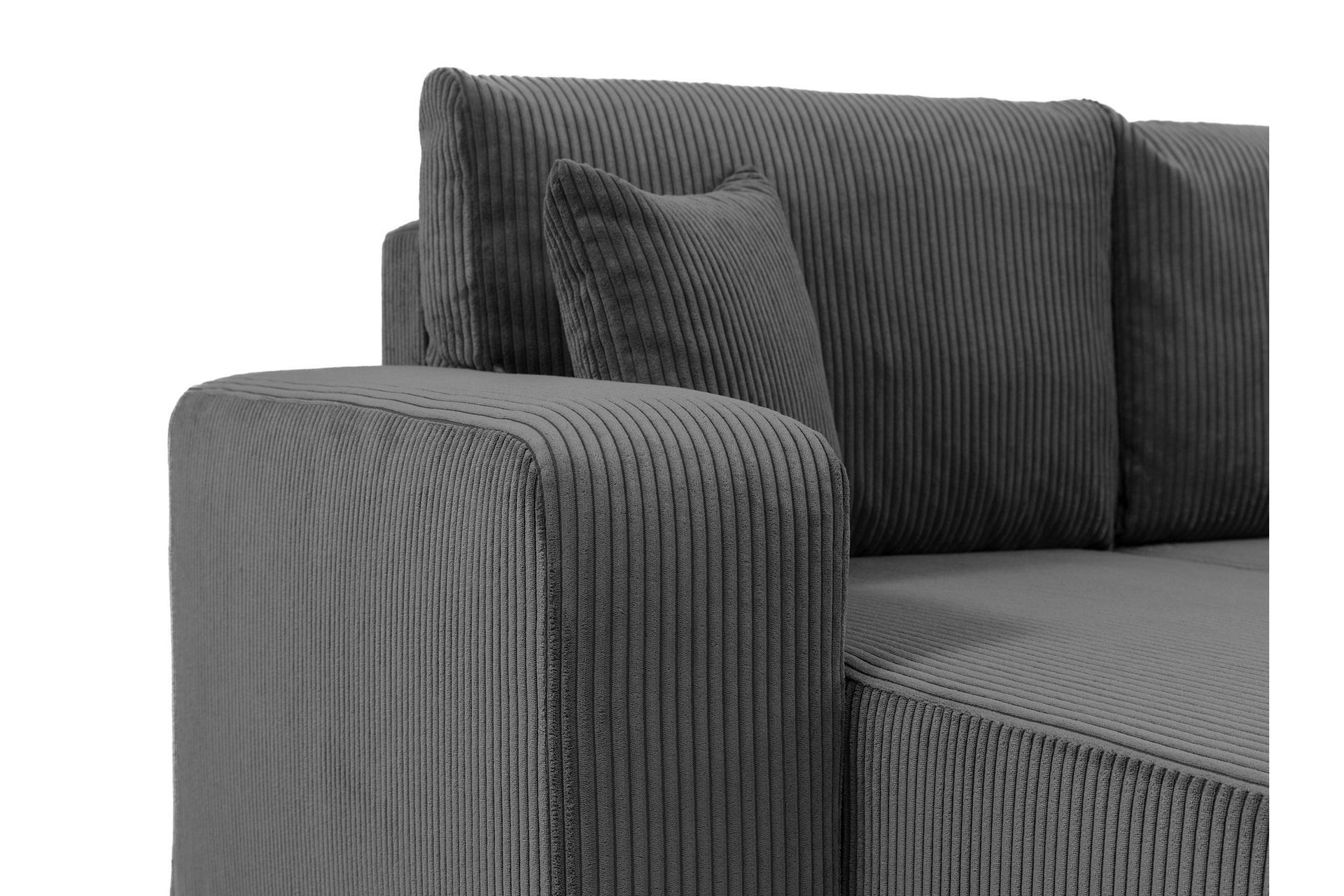 Barile Sovesofa med Chaiselong 3-personers i Plys - Grå - Møbler - Sofaer - Sovesofaer