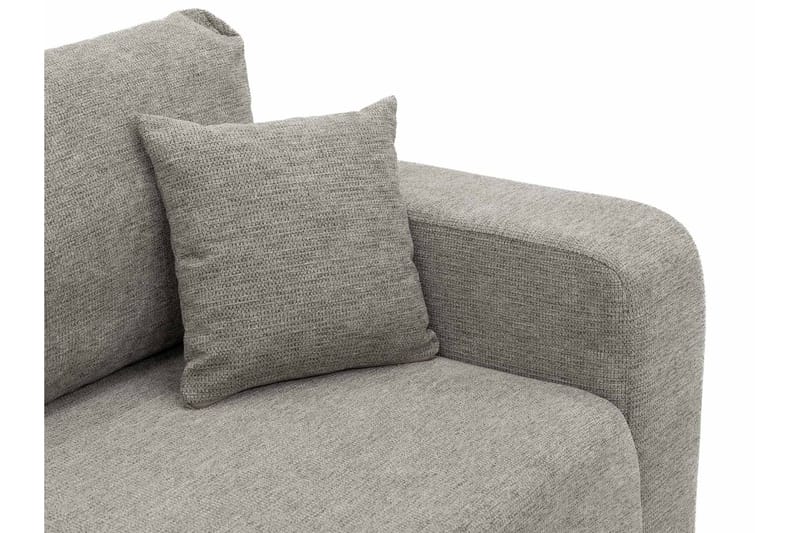 Barile Sovesofa med Chaiselong 3-personers i Plys - Grå - Møbler - Sofaer - Sovesofaer