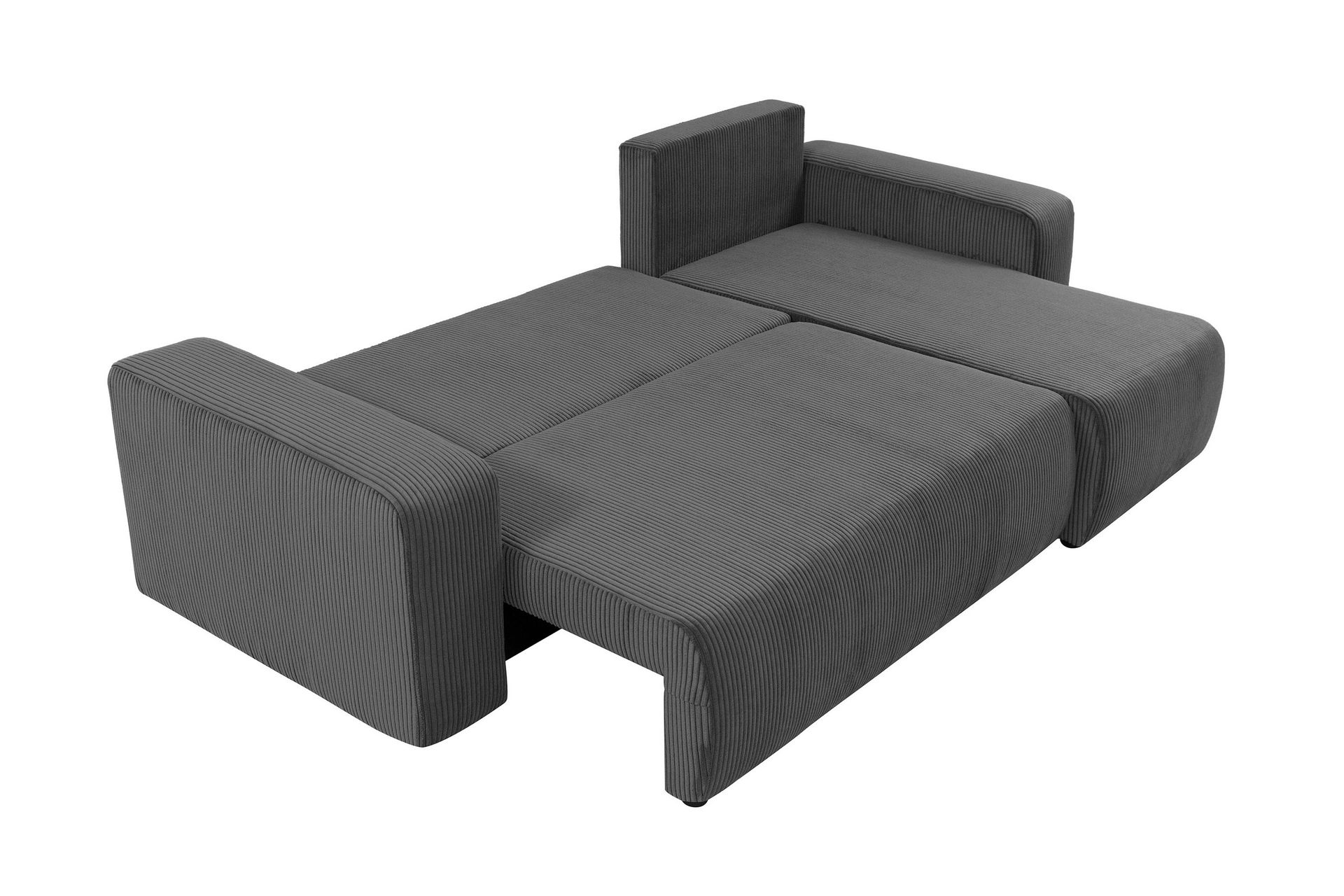 Barile Sovesofa med Chaiselong 3-personers i Plys - Grå - Møbler - Sofaer - Sovesofaer