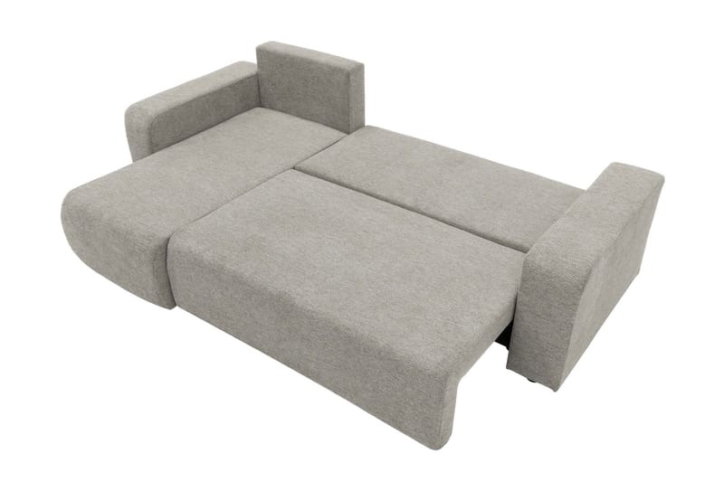 Barile Sovesofa med Chaiselong 3-personers i Plys - Grå - Møbler - Sofaer - Sovesofaer