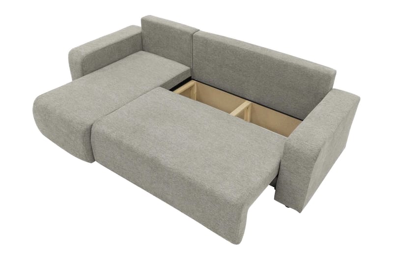 Barile Sovesofa med Chaiselong 3-personers i Plys - Grå - Møbler - Sofaer - Sovesofaer