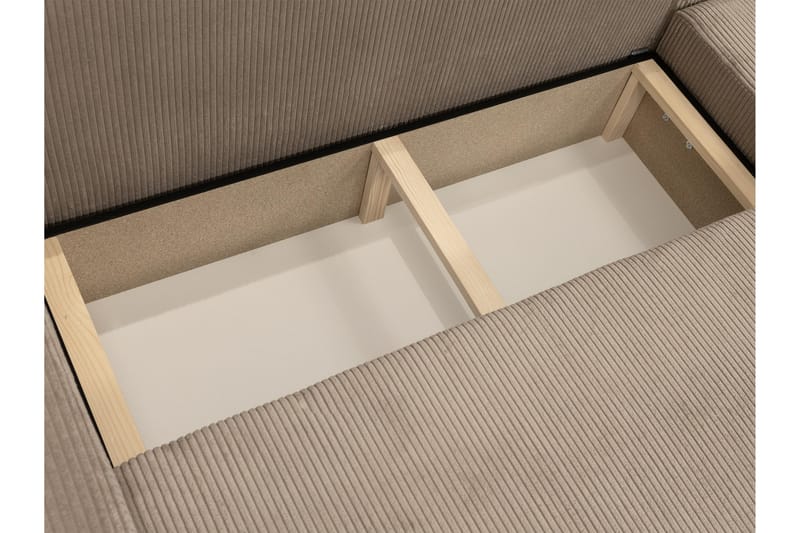 Barile Sovesofa med Chaiselong 3-personers i Plys - Beige - Møbler - Sofaer - Sovesofaer