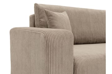 Barile Sovesofa med Chaiselong 3-personers i Plys - Brun - Møbler - Sofaer - Sovesofaer