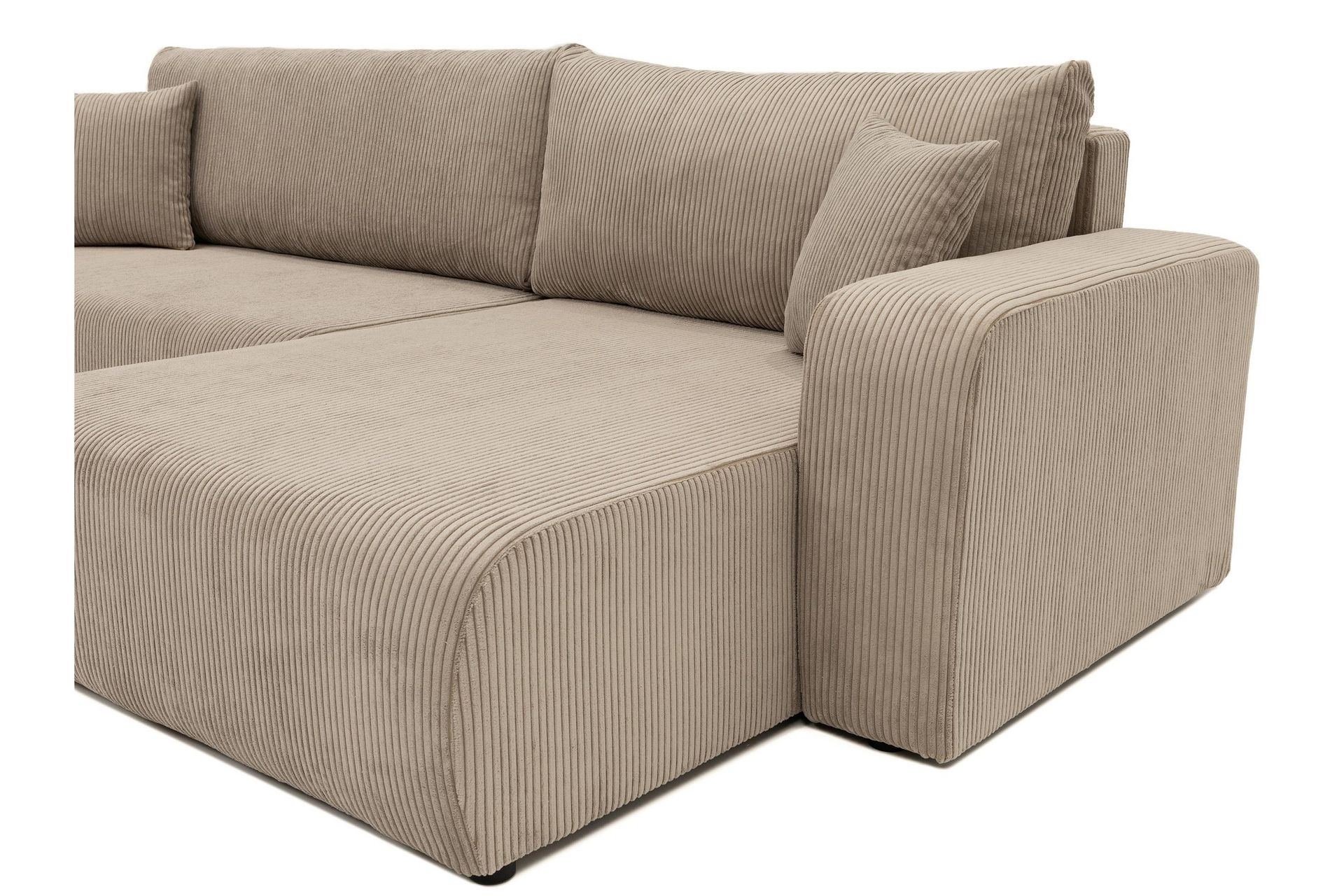 Barile Sovesofa med Chaiselong 3-personers i Plys - Brun - Møbler - Sofaer - Sovesofaer