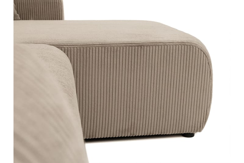 Barile Sovesofa med Chaiselong 3-personers i Plys - Beige - Møbler - Sofaer - Sovesofaer