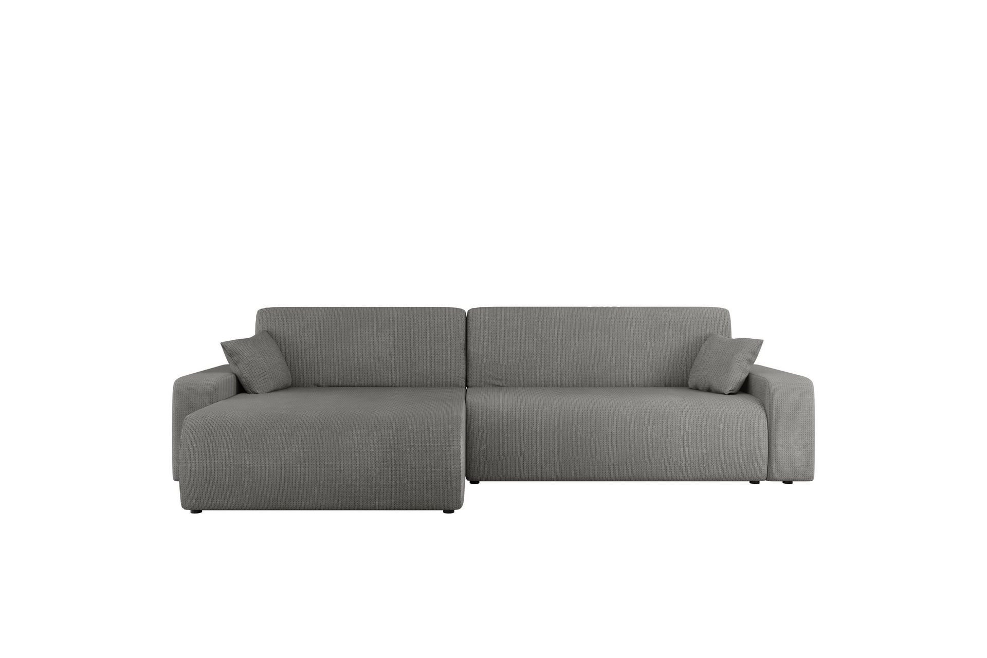 Barile Sovesofa med Chaiselong 3-personers i Plys - Grå - Møbler - Sofaer - Sovesofaer
