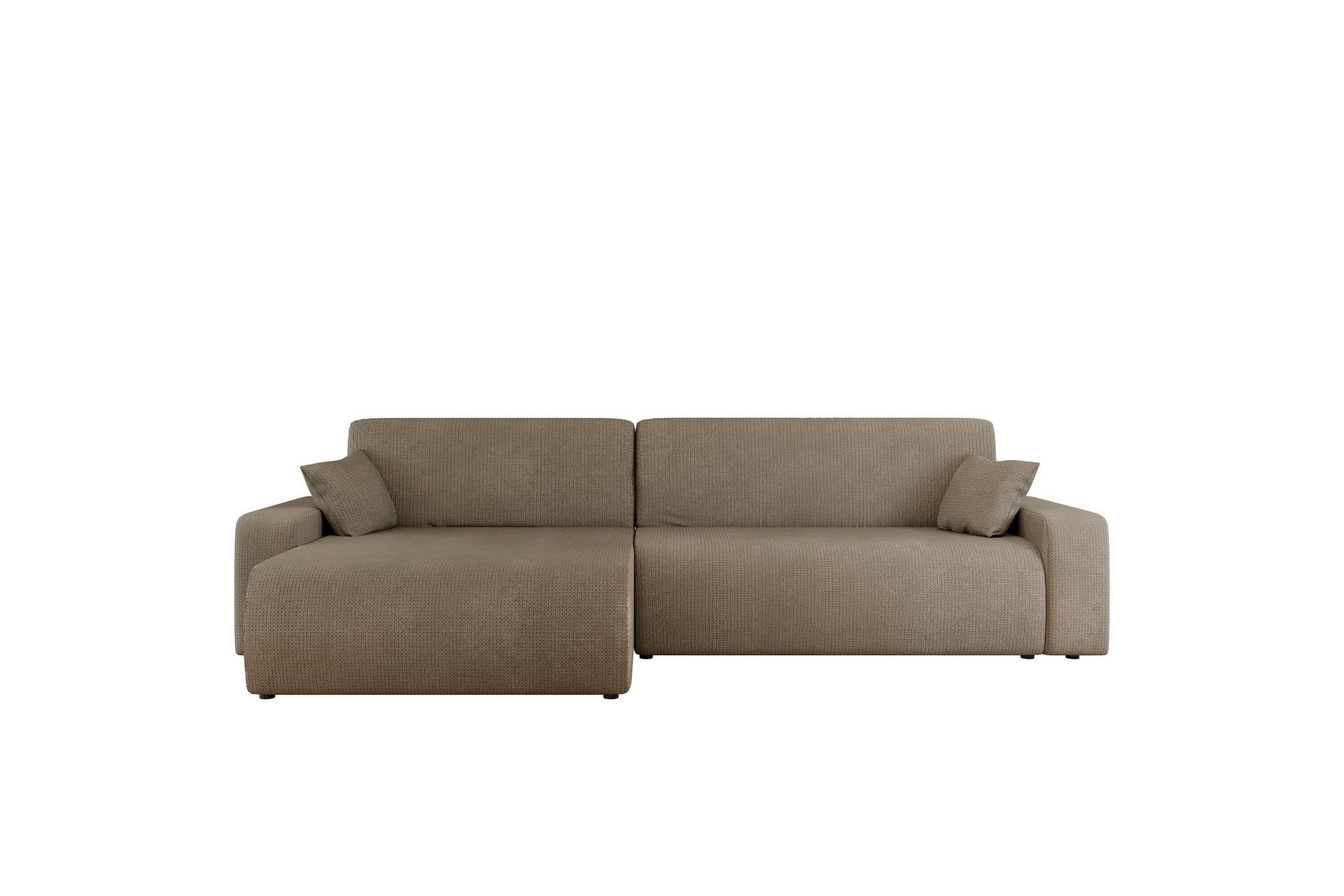 Barile Sovesofa med Chaiselong 3-personers i Plys - Brun - Møbler - Sofaer - Sovesofaer