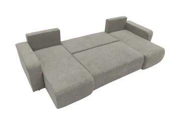 Barile Sovesofa med Dobbelt Chaiselong 4-personers i Plys - Hvid - Møbler - Sofaer - Sovesofaer