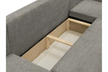 Barile Sovesofa med Dobbelt Chaiselong 4-personers i Plys - Hvid - Møbler - Sofaer - Sovesofaer