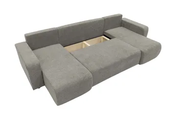 Barile Sovesofa med Dobbelt Chaiselong 4-personers i Plys - Hvid - Møbler - Sofaer - Sovesofaer