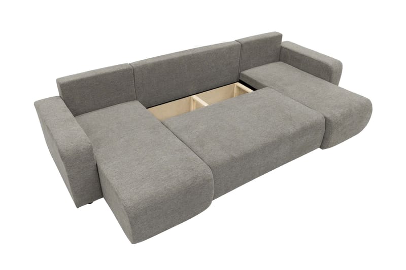 Barile Sovesofa med Dobbelt Chaiselong 4-personers i Plys - Beige - Møbler - Sofaer - Sovesofaer