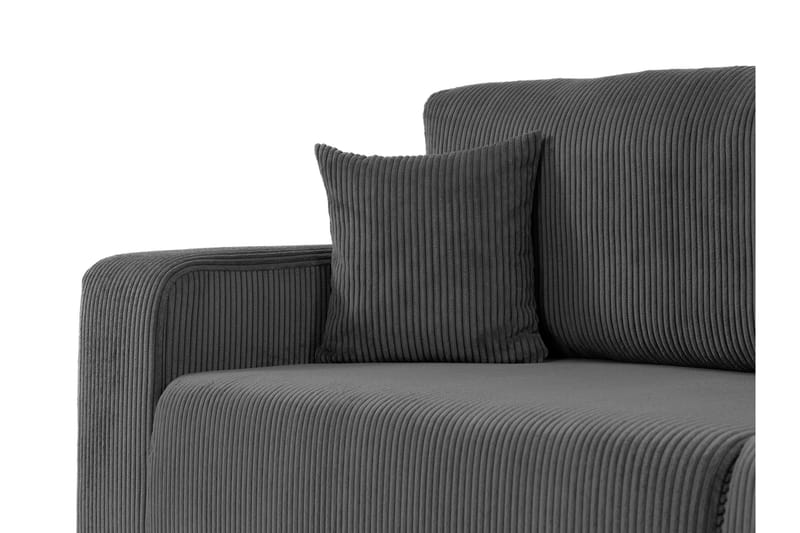 Barile Sovesofa med Dobbelt Chaiselong 4-personers i Plys - Grå - Møbler - Sofaer - Sovesofaer
