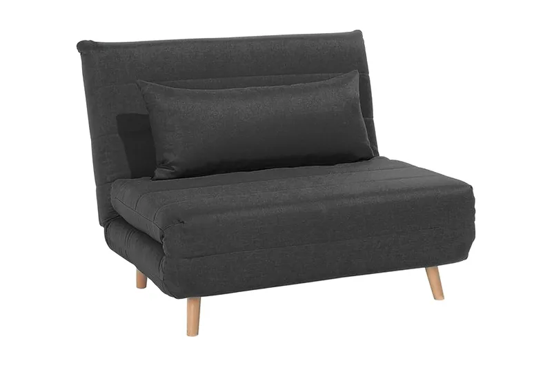 Bascas 1-personers Rektangulær Udtrækkelig Foldbar Sovesofa i Stof, Grå