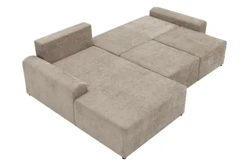 Bella Sovesofa med Chaiselong 3-personers i Plys - Beige - Møbler - Sofaer - Sovesofaer