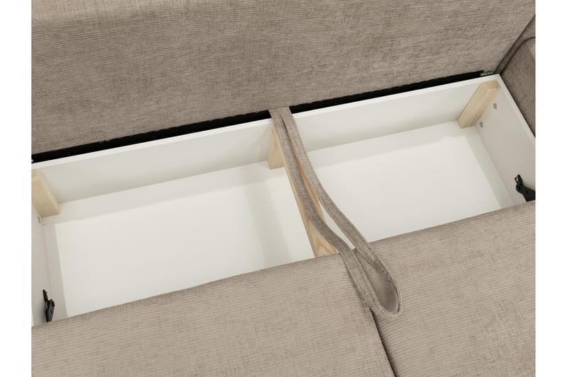 Bella Sovesofa med Chaiselong 3-personers i Plys - Grå - Møbler - Sofaer - Sovesofaer