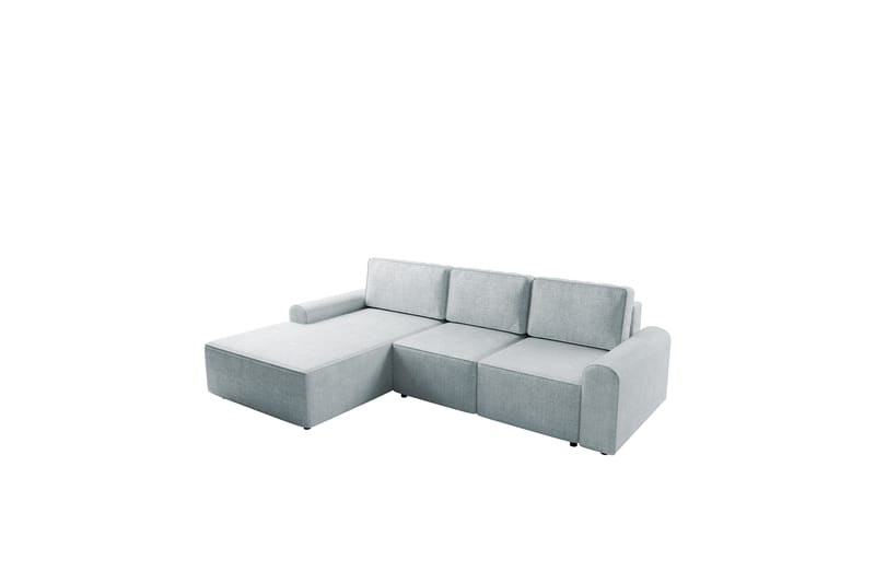 Bella Sovesofa med Chaiselong 3-personers i Plys - Grå - Møbler - Sofaer - Sovesofaer