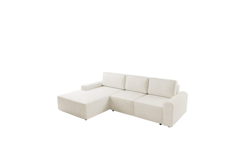 Bella Sovesofa med Chaiselong 3-personers i Plys - Beige - Møbler - Sofaer - Sovesofaer