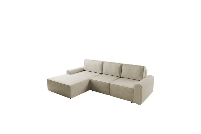 Bella Sovesofa med Chaiselong 3-personers i Plys, Beige