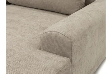 Bella Sovesofa med Dobbelt Chaiselong 4-personers i Plys - Beige - Møbler - Sofaer - Sovesofaer