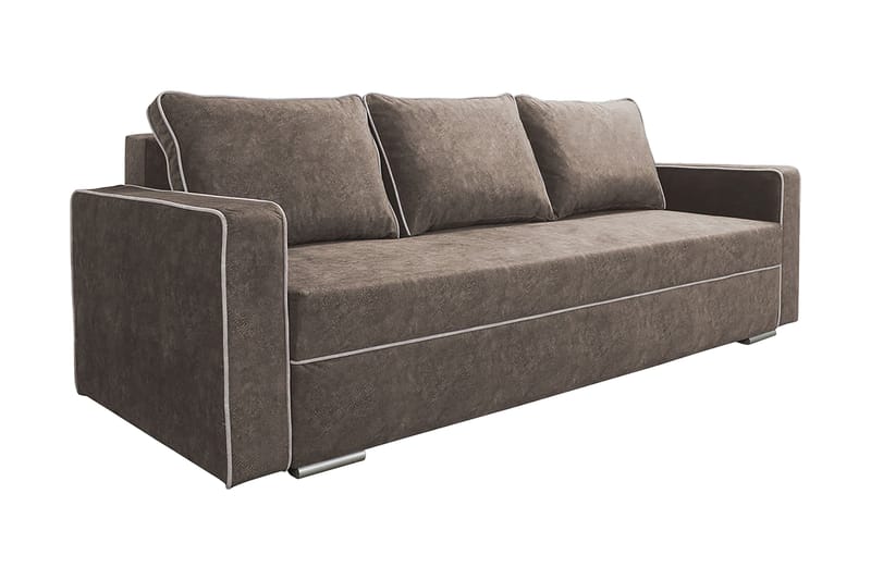 Beno 3-personers Sovesofa 143x200 cm med Opbevaring i Stof, Brun