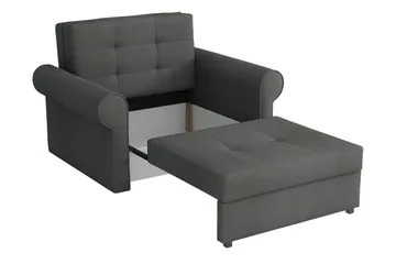 Bensbyn 1-personers Sovesofa med Rullearmlæn og Opbevaring i Stof - Muldvarpgrå - Møbler - Sofaer - Sovesofaer