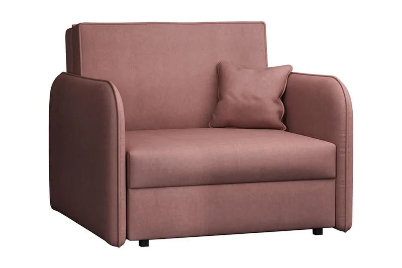 Bensbyn 1-personers Udtrækkelig Sovesofa med Opbevaring i Stof, Rosa