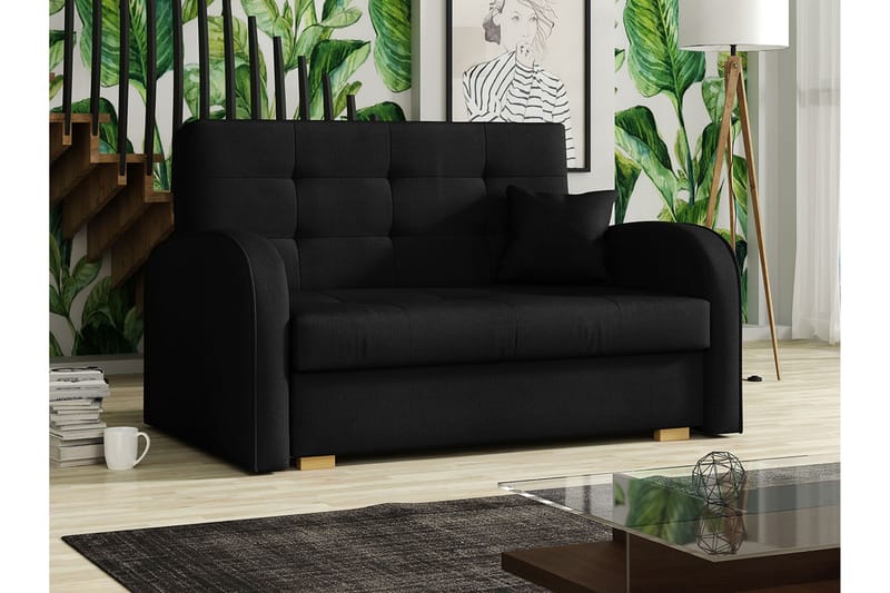 Bensbyn 2-Pers. Sovesofa - Velour/Sort - Sovesofaer - 2 personers sovesofa - Velour sofaer