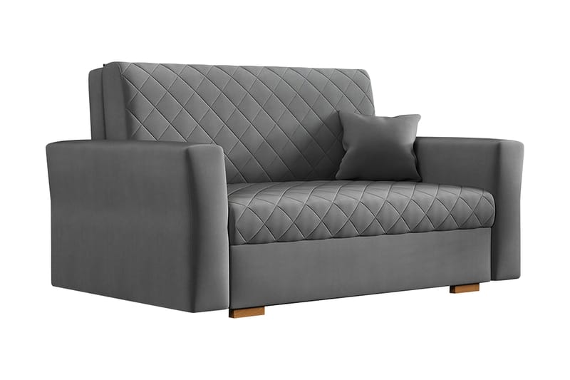 Bensbyn 2-personers Sovesofa 115x196 cm Sovbar Diamantsyet i Fløjl, Grå