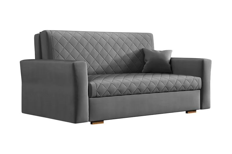 Bensbyn 2-personers Sovesofa 132x196 cm Sovbar Diamantsteppet i Stof, Grå
