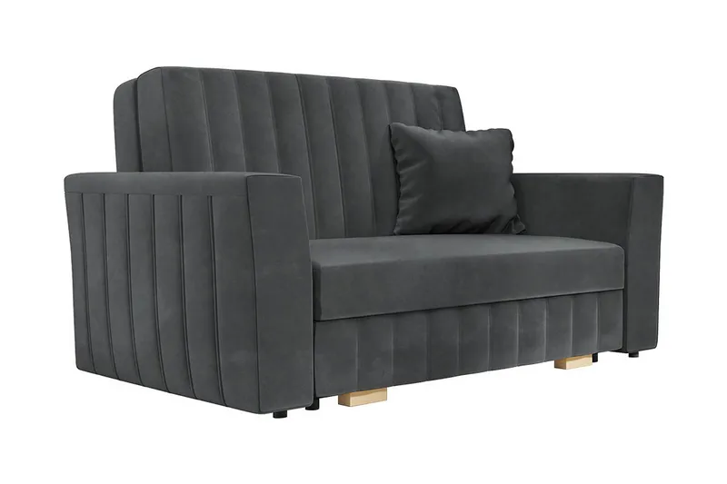 Bensbyn 2-personers Sovesofa 132x196 cm Sovbar Vertikalt Syet i Stof, Grå