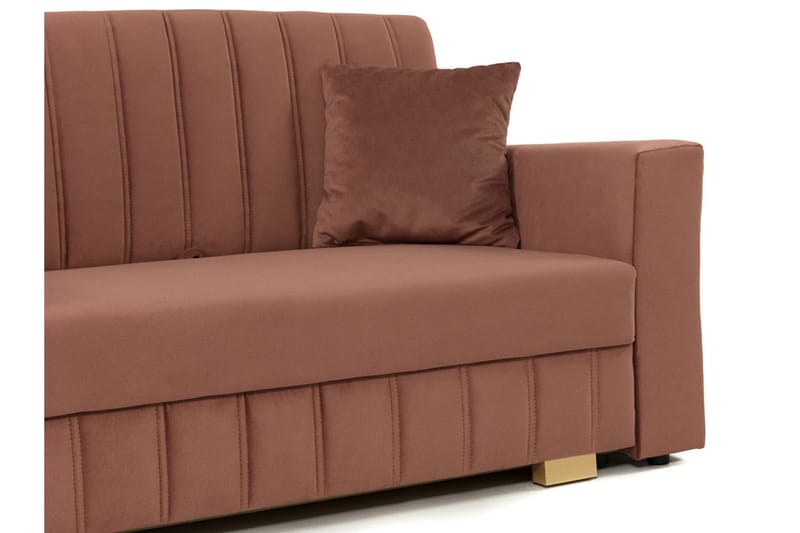 Bensbyn 2-personers Sovesofa 132x196 cm Sovbar Vertikalt Syet i Stof - Grå - Møbler - Sofaer - Sovesofaer