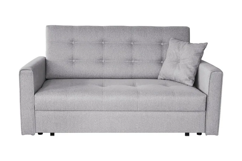 Bensbyn 2-personers Rektangulær Sovesofa 132x196 cm med Opbevaring i Stof, Grå
