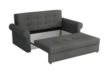 Bensbyn 2-personers Sovesofa med Opbevaring og Rullearmer i Stof - Blå - Møbler - Sofaer - Sovesofaer