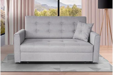 Bensbyn 2-personers Rektangulær Sovesofa 132x196 cm med Opbevaring i Stof - Grå - Møbler - Sofaer - Sovesofaer