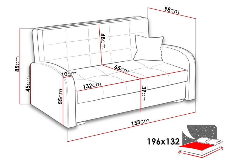 Bensbyn 3-Pers. Sovesofa - Velour/Sort - Sovesofaer - 3 personers sovesofa - Velour sofaer