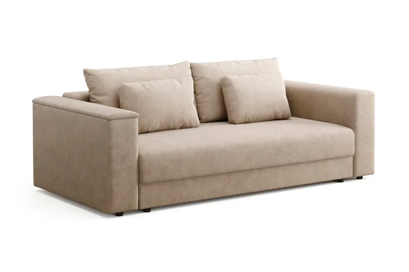 Bergen ekstra dyb, 3-personers sovesofa med opbevaring - Beige - Møbler - Sofaer - Sovesofaer
