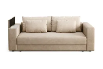 Bergen ekstra dyb, 3-personers sovesofa med opbevaring - Beige - Møbler - Sofaer - Sovesofaer