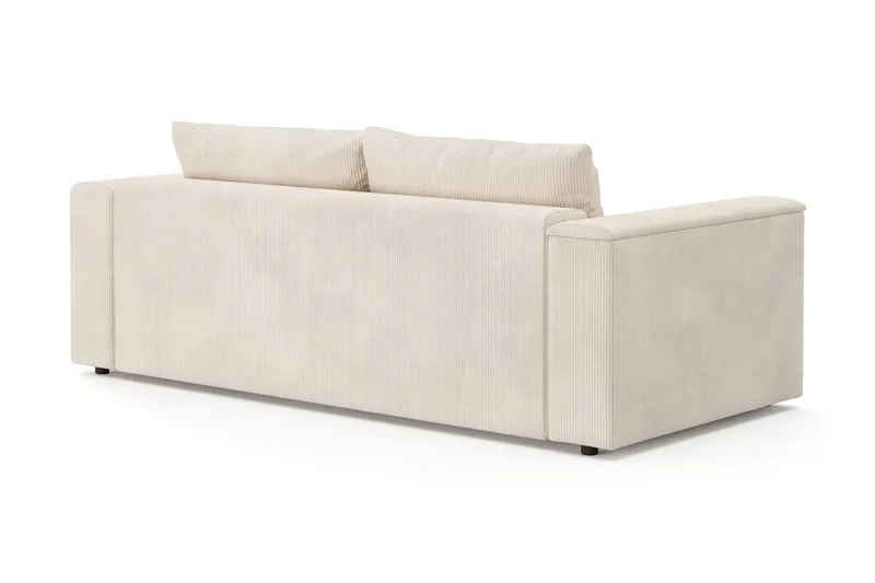 Bergen ekstra dyb, 3-personers sovesofa med opbevaring i fløjl - Beige - Møbler - Sofaer - Sovesofaer