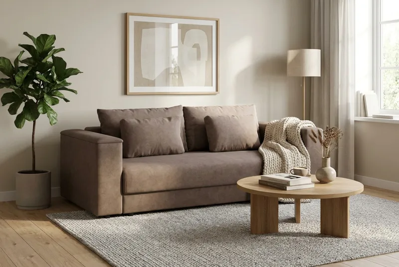 Bergen ekstra dyb, 3-personers sovesofa med opbevaring - Brun - Møbler - Sofaer - Sovesofaer