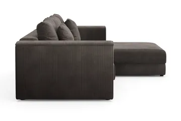 Bergen ekstra dyb, 3-personers sovesofa med vendbar chaiselong og opbevaring i fløjl - Taupe - Møbler - Sofaer - Sovesofaer