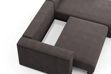 Bergen ekstra dyb, 3-personers sovesofa med vendbar chaiselong og opbevaring i fløjl - Taupe - Møbler - Sofaer - Sovesofaer