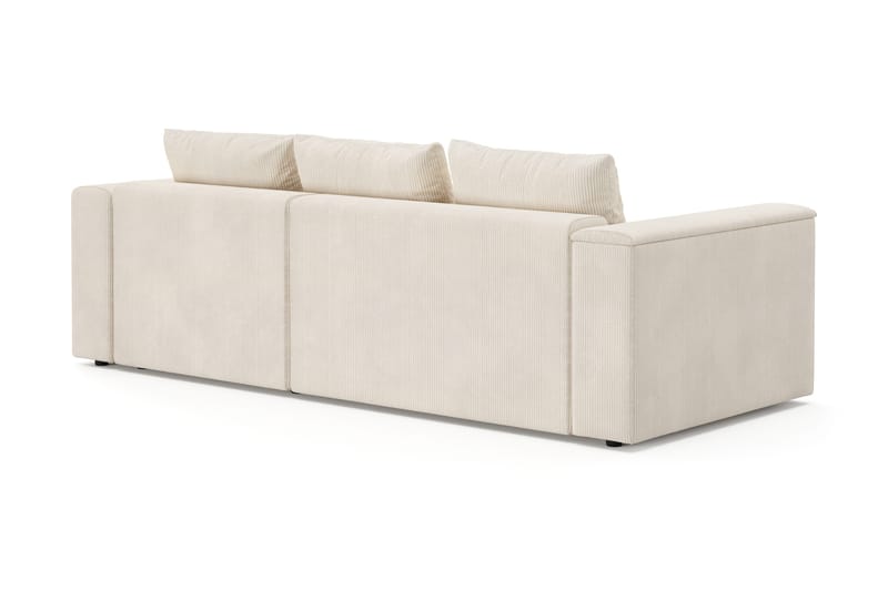 Bergen ekstra dyb, 3-personers sovesofa med vendbar chaiselong og opbevaring i fløjl - Beige - Møbler - Sofaer - Sovesofaer
