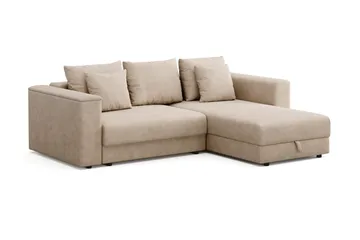 Bergen ekstra dyb, 3-personers sovesofa med vendbar chaiselong og opbevaring - Beige - Møbler - Sofaer - Sovesofaer