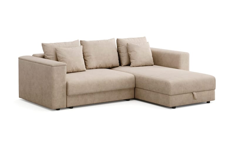 Bergen ekstra dyb, 3-personers sovesofa med vendbar chaiselong og opbevaring - Beige - Møbler - Sofaer - Sovesofaer