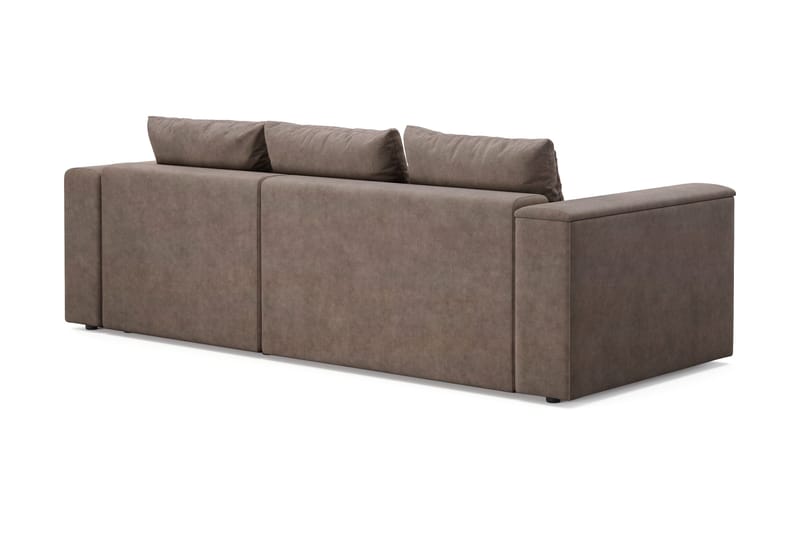 Bergen ekstra dyb, 3-personers sovesofa med vendbar chaiselong og opbevaring - Brun - Møbler - Sofaer - Sovesofaer