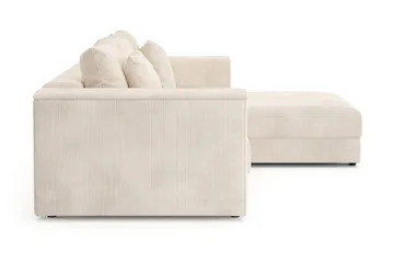 Bergen ekstra dyb, 3-personers sovesofa med vendbar chaiselong og opbevaring i fløjl - Beige - Møbler - Sofaer - Sovesofaer