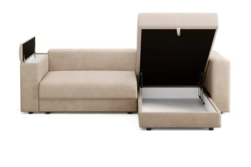 Bergen Ekstra dyb 3-personers sovesofa med divan og topmadras i latex og vaskbart betræk - Beige - Møbler - Sofaer - Sovesofaer