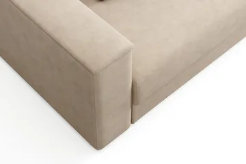 Bergen Ekstra dyb 3-personers sovesofa med topmadras i polyetherskum og vaskbart betræk - Beige - Møbler - Sofaer - Sovesofaer